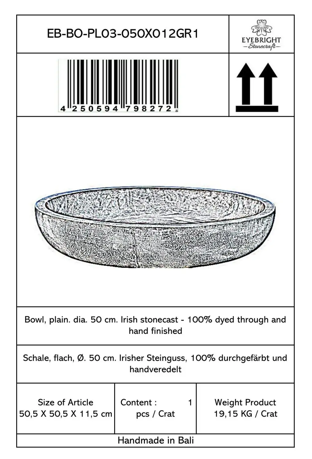 Artikelbild 5 des Artikels “Palembang - Schale, flach, Ø 50 cm | Steinguss “